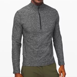 Lululemon Athletica Men's Surge 1/2 Zip Long Sleeve Heathered Grey Size Large